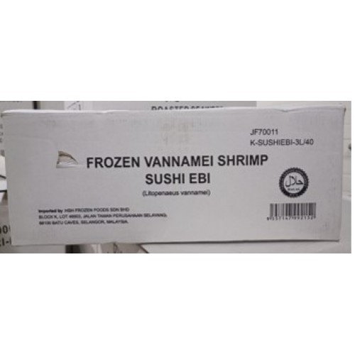 JF70011 [K-SUSHI EBI-3L/40] FROZEN VANNAMEI SHRIMP 3L (30PCS/TRAY)